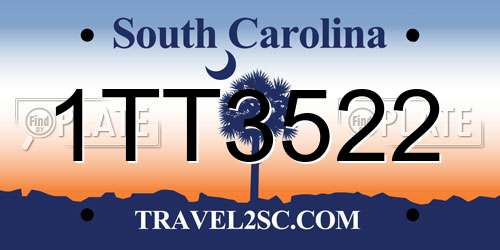 1TT3522 South Carolina License Plate