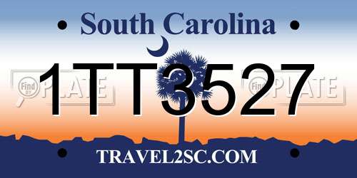 1TT3527 South Carolina License Plate