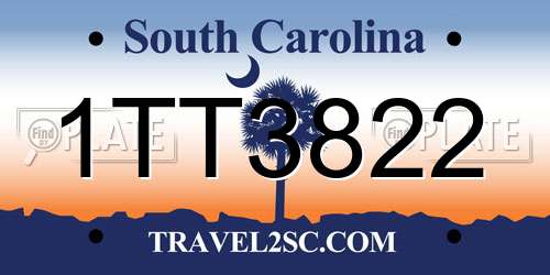 1TT3822 South Carolina License Plate