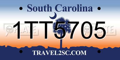 1TT5705 South Carolina License Plate