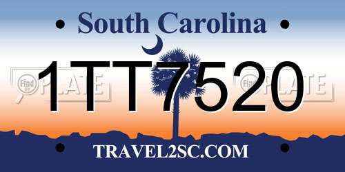 1TT7520 South Carolina License Plate