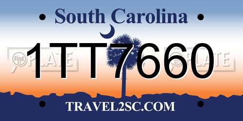 1TT7660 South Carolina License Plate
