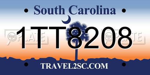 1TT8208 South Carolina License Plate