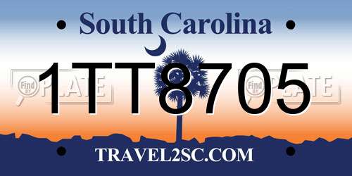 1TT8705 South Carolina License Plate