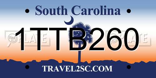 1TTB260 South Carolina License Plate