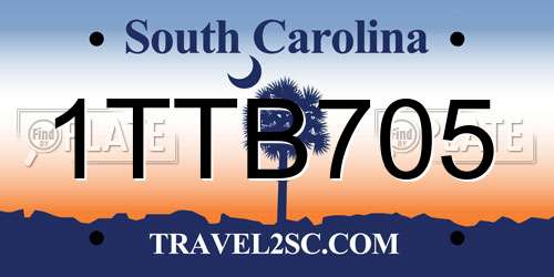1TTB705 South Carolina License Plate