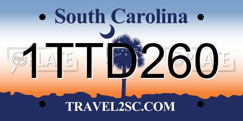 1TTD260 South Carolina License Plate