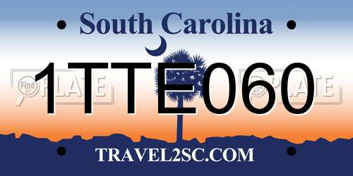 1TTE060 South Carolina License Plate