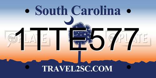 1TTE577 South Carolina License Plate