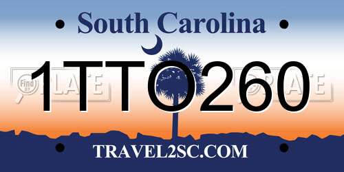 1TTO260 South Carolina License Plate