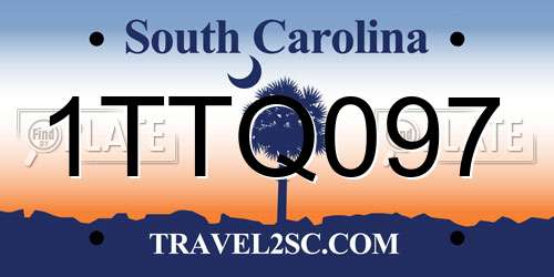 1TTQ097 South Carolina License Plate