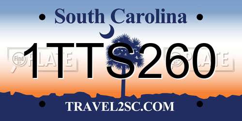 1TTS260 South Carolina License Plate
