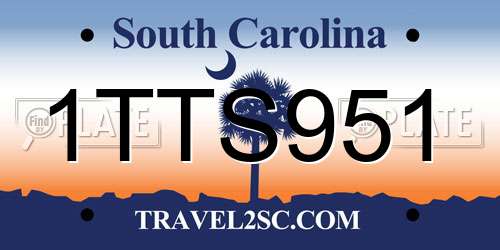 1TTS951 South Carolina License Plate