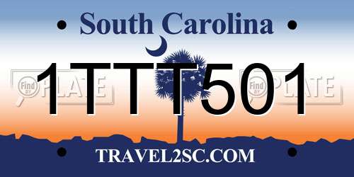 1TTT501 South Carolina License Plate