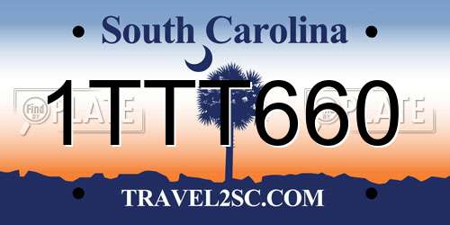 1TTT660 South Carolina License Plate