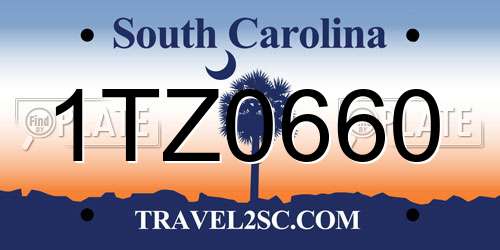1TZ0660 South Carolina License Plate