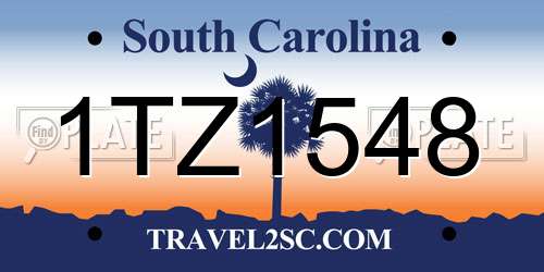 1TZ1548 South Carolina License Plate