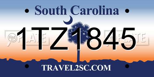 1TZ1845 South Carolina License Plate