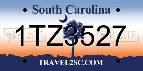 1TZ3527 South Carolina License Plate