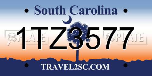 1TZ3577 South Carolina License Plate