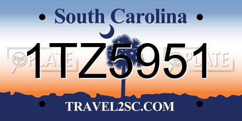 1TZ5951 South Carolina License Plate
