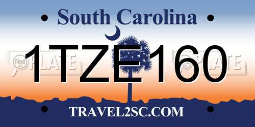 1TZE160 South Carolina License Plate