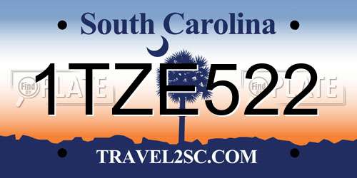 1TZE522 South Carolina License Plate