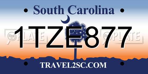 1TZE877 South Carolina License Plate
