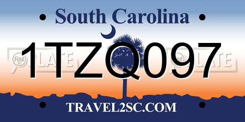 1TZQ097 South Carolina License Plate