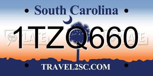 1TZQ660 South Carolina License Plate