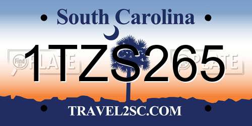 1TZS265 South Carolina License Plate