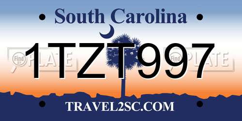 1TZT997 South Carolina License Plate