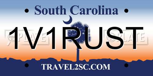 1V1RUST South Carolina License Plate