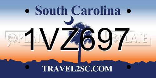 1VZ697 South Carolina License Plate