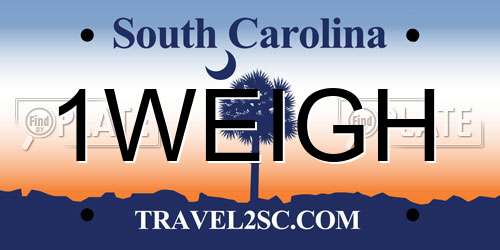 1WEIGH South Carolina License Plate