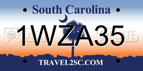 1WZA35 South Carolina License Plate