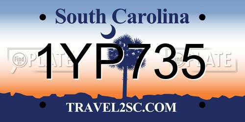 1YP735 South Carolina License Plate