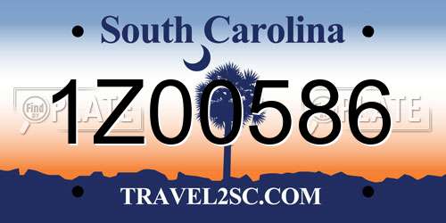 1Z00586 South Carolina License Plate