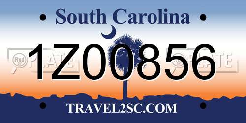 1Z00856 South Carolina License Plate