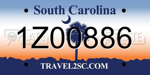 1Z00886 South Carolina License Plate