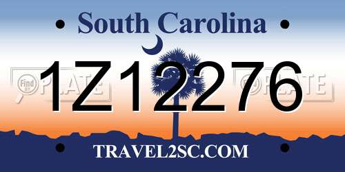 1Z12276 South Carolina License Plate