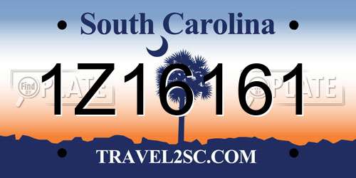 1Z16161 South Carolina License Plate