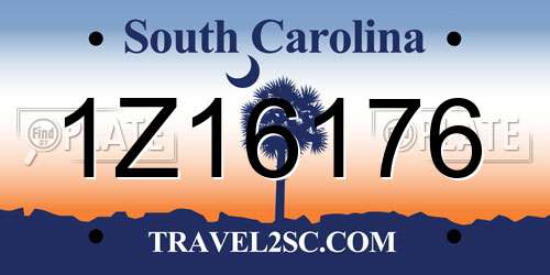 1Z16176 South Carolina License Plate