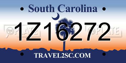 1Z16272 South Carolina License Plate