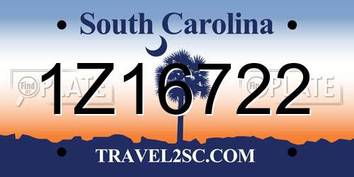 1Z16722 South Carolina License Plate