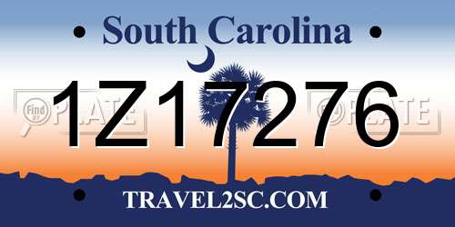 1Z17276 South Carolina License Plate