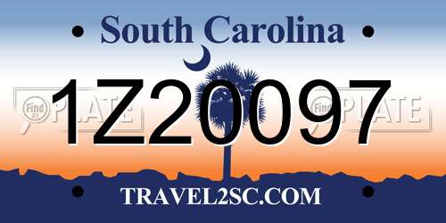 1Z20097 South Carolina License Plate