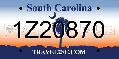 1Z20870 South Carolina License Plate