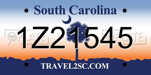 1Z21545 South Carolina License Plate