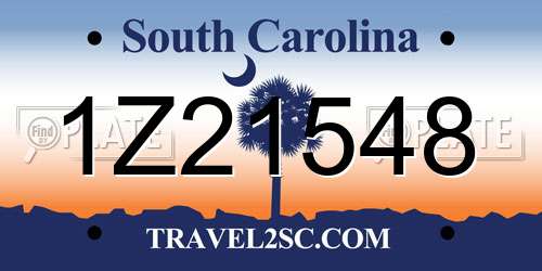 1Z21548 South Carolina License Plate
